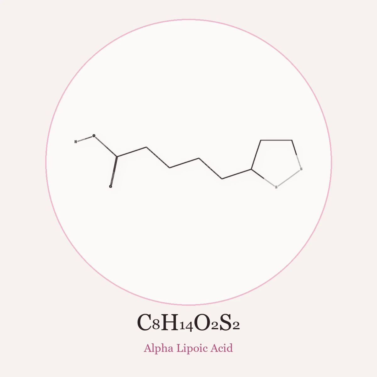 Chemical structure of Alpha Lipoic Acid