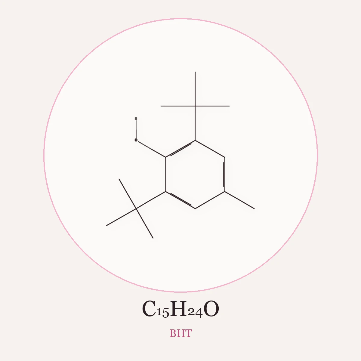 Chemical structure of BHT