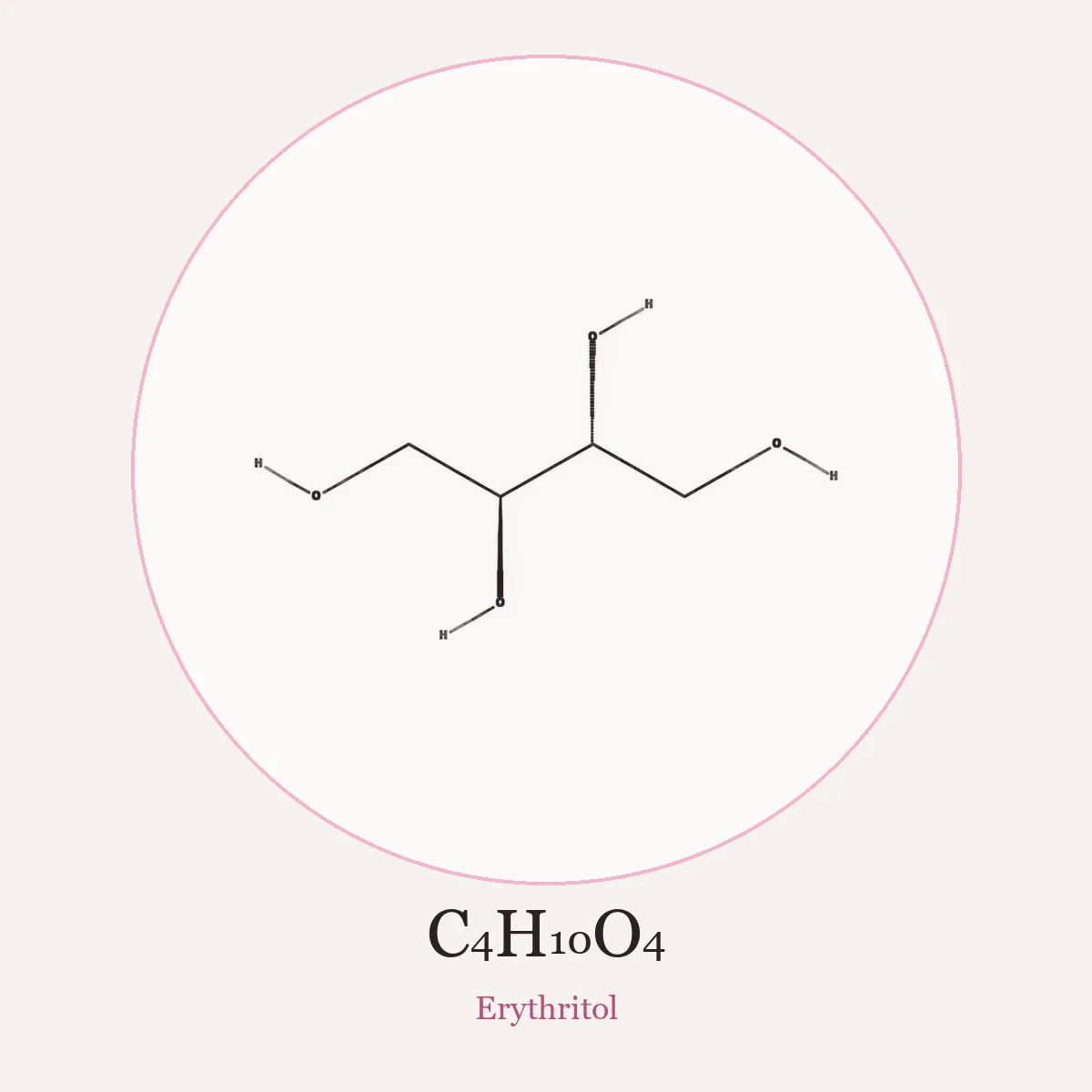 Chemical structure of Erythritol (Erythritol)