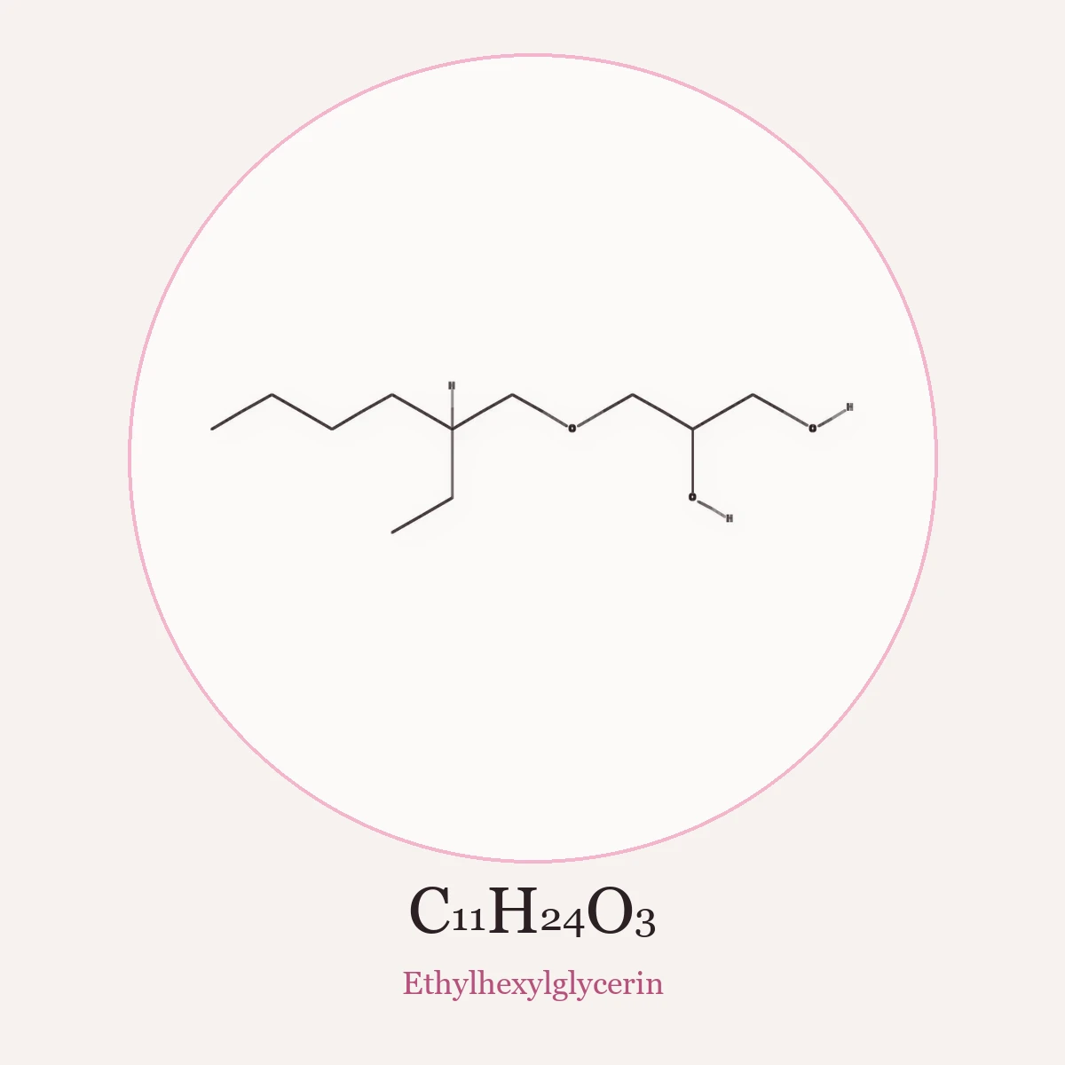 Chemical structure of Ethylhexylglycerin (Ethylhexylglycerin)