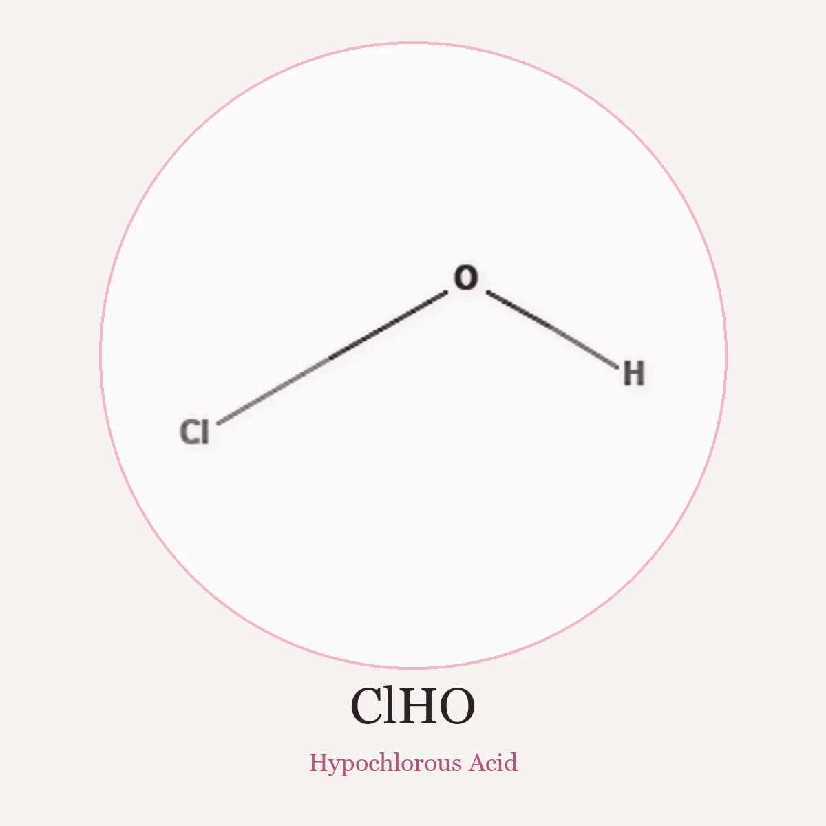 Chemical structure of Hypochlorous Acid