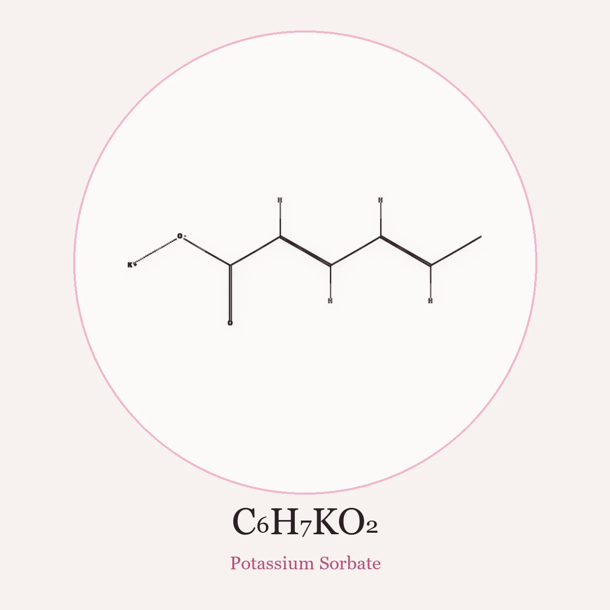 Chemical structure of Potassium Sorbate (Potassium Sorbate)